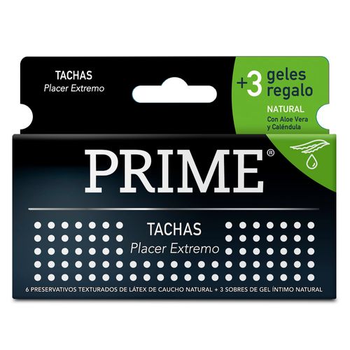 Preservativo Prime Tachas  Gel Natural X6
