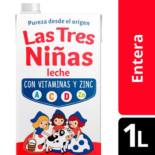Leche Entera Uat Vitamina/zinc Las Tres Ni¤as 1l