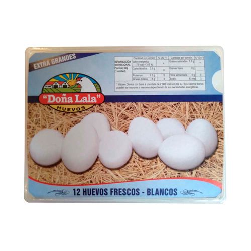 Huevo Blanco Extra Doña Lala X12u Plastico