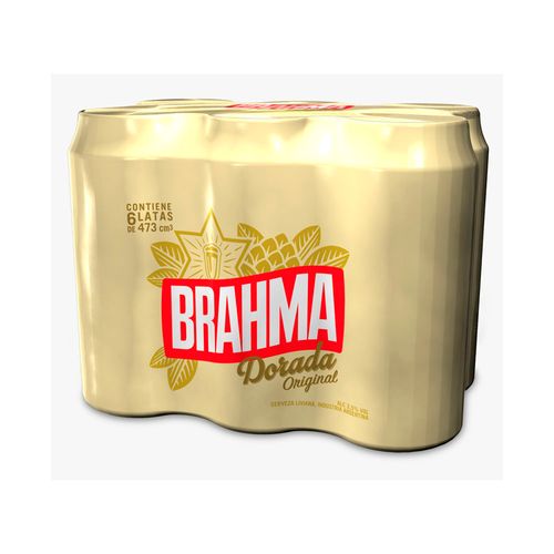 Cerveza Brahma Dorada 473 Ml X 6 Un