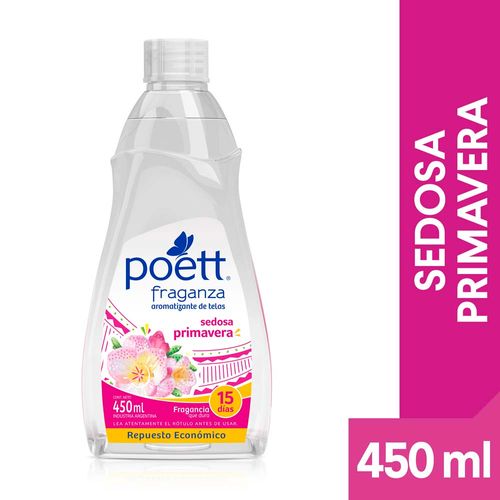 Aromatizante De Tela Poett Fraganza Sedosa Primavera (envase Económico) 450 Ml