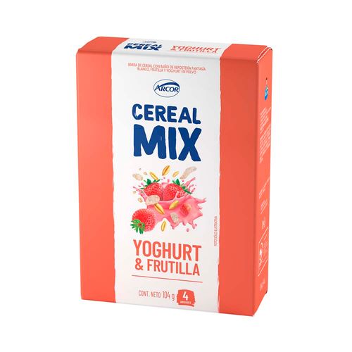 Barra Yoghurt Frutilla Cereal Mix 104 Gr