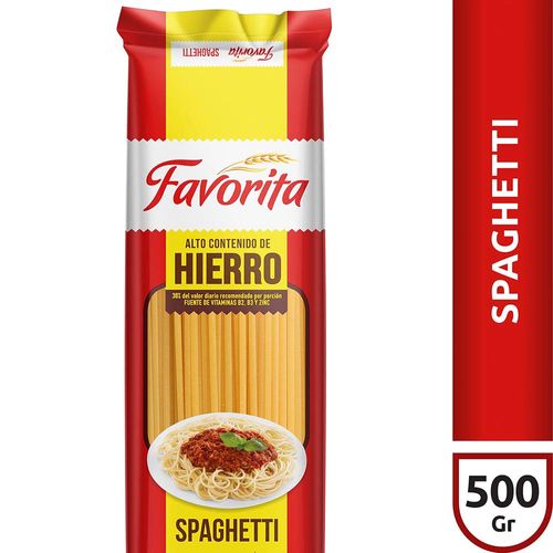 Fideos Favorita Spaghetti Hierro X500g