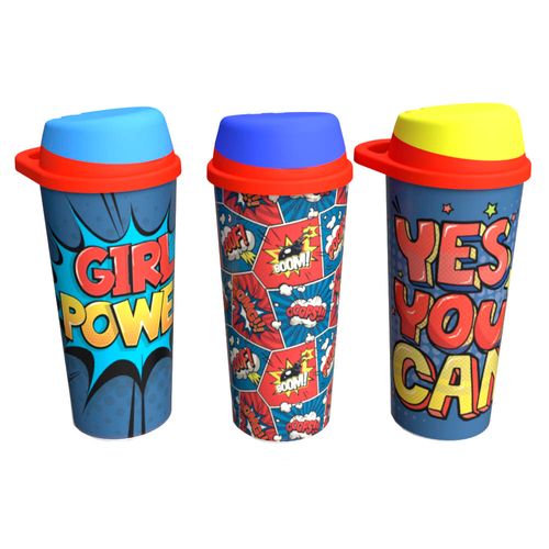 Vaso 530 Con Tapa Pico Movil Comic X 1 U Zott