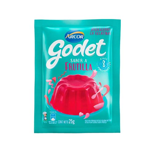 Gelatina Godet Sabor Frutilla 25gr