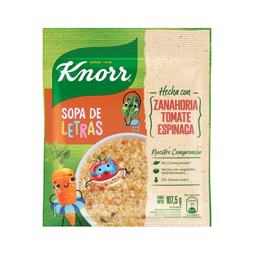 Sopa De Vegetales Knorr Con Letras 107.5 G