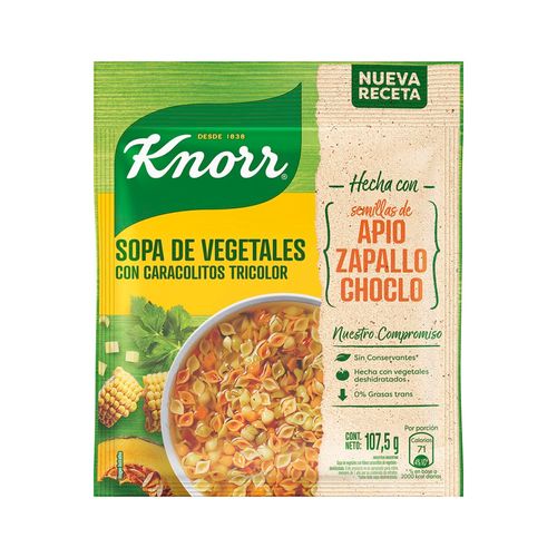 Sopa De Vegetales Knorr Con Caracolitos 107.5 G