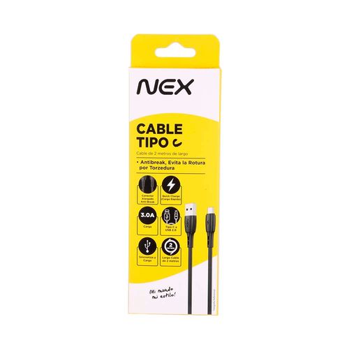 Cable  Usb Tipo C Nex 2mts Ab Nex