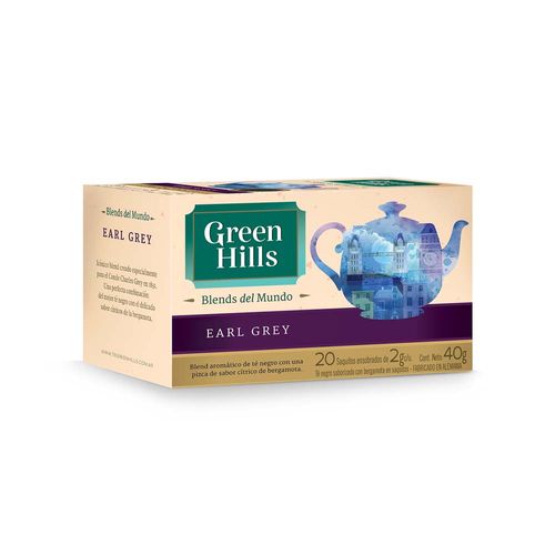 Te Green Hills Earl Grey X 20 Saquitos