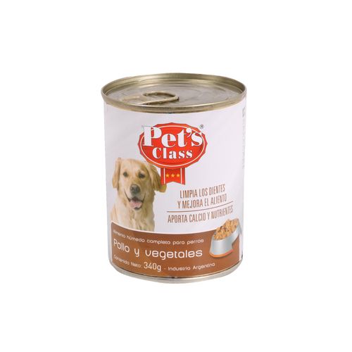 Pets Class Humedo Para Perro Pollo/vegetales X340g