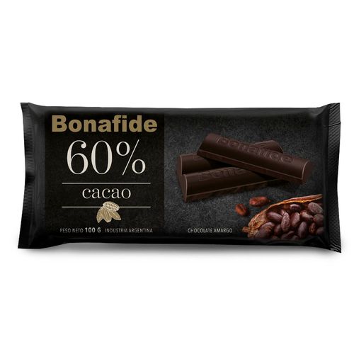Chocolate Amargo 60cacao Bonafide 100 Gr