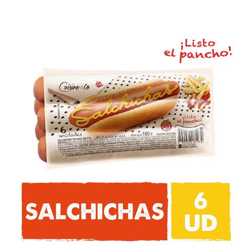 Salchichas X 6 Unidades 190gr Cuisine&co