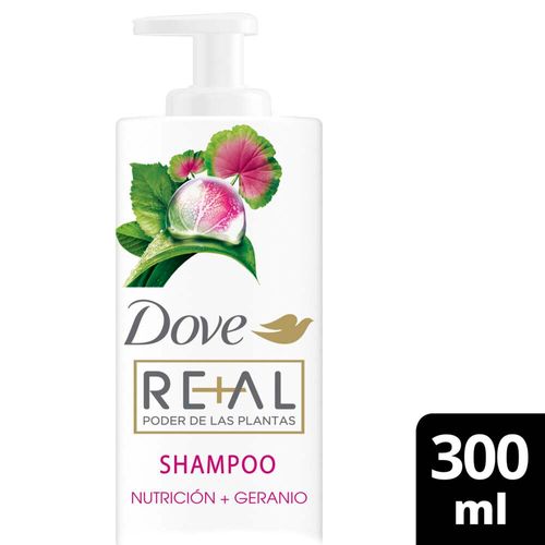 Shampoo Dove Real Poder De Las Plantas Nutrición + Geranio 300 Ml