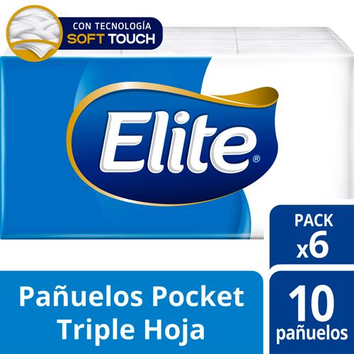 Pañuelos Elite Triple Hoja Soft Touch 1u X 6pa