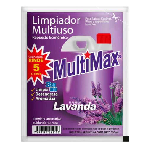 Limpiador Multiuso Para Diluir Lavanda Rinde 5 Litros X 150ml