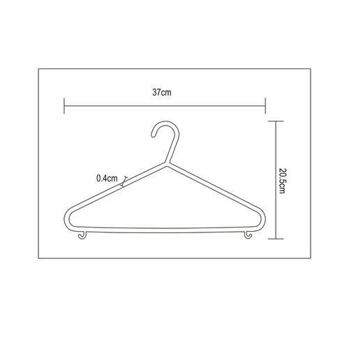 Pack 10 Colgadores Plastico Gris 37x20,5x0,4cm