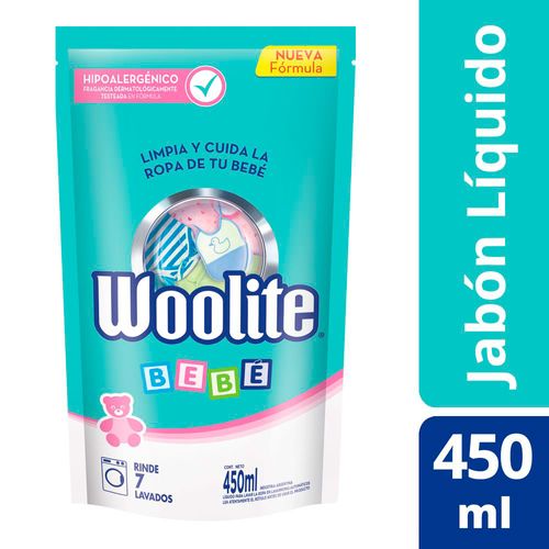 Woolite Jabón Líquido Para Ropa De Bebé En Máquina Repuesto 450ml
