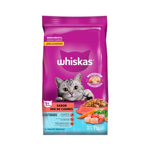 Alimento Whiskas Castrados Mix Carnes 1k