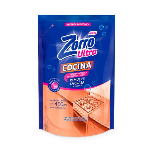 Limpiador Antigrasa Zorro Cocina Doy Pack 450ml