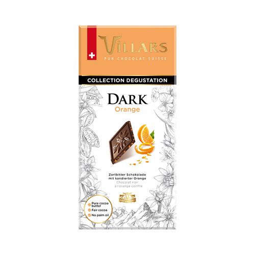 Chocolate Villars Premium Dark Con Naranja 100 Gr