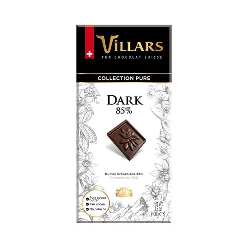 Chocolate Puro Negro 85cacao Villars 100 Gr