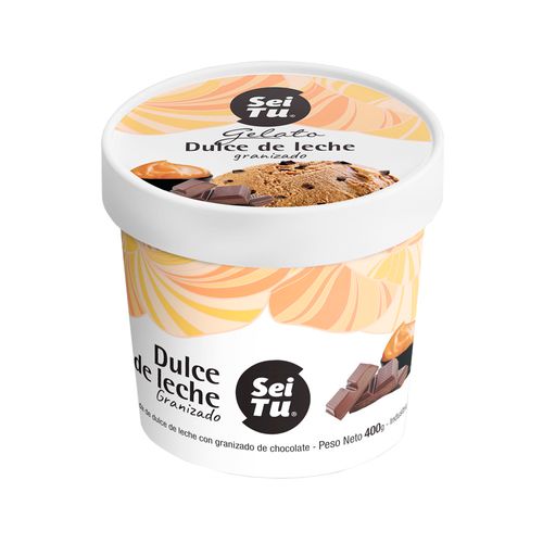 Helado Premium Sei Tu Dulce De Leche Granizado 400 Gr