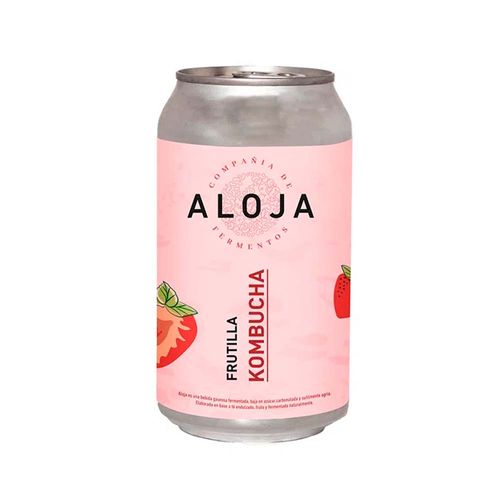 Gaseosa Kombucha Aloja Frutilla Lata 354 Ml