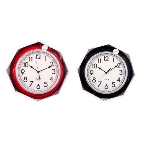Reloj Suka 30cm Kitchen Retro Negro/rojo X 1 U