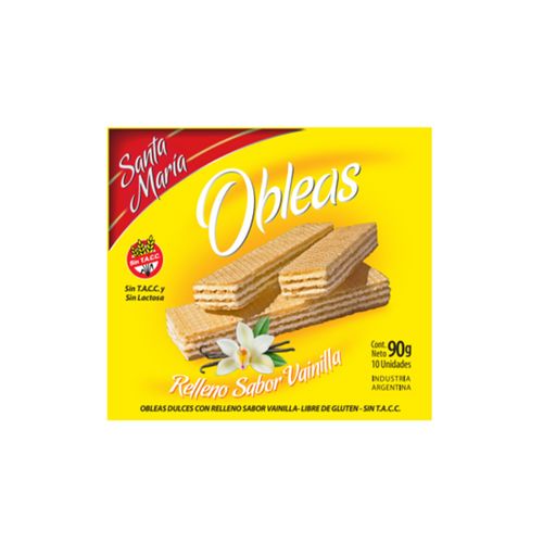 Obleas Sabor Vainilla 90 Gr Santa Maria