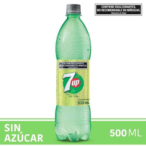 Gaseosa 7 Up Sin Azúcar Botella 500 Ml