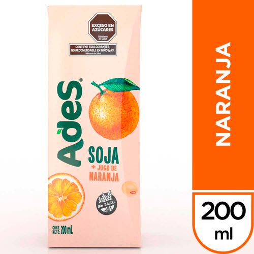 Ades Soja + Jugo De Naranja 200 Ml