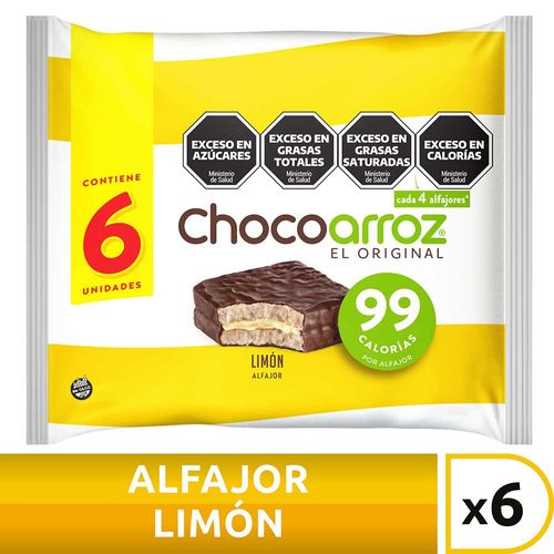 Alfajor Chocoarroz Limon 6 U