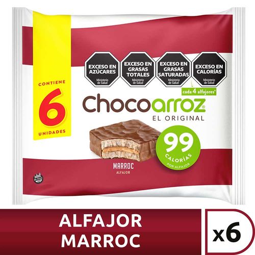 Alfajor Marroc Chocoarroz 6un.