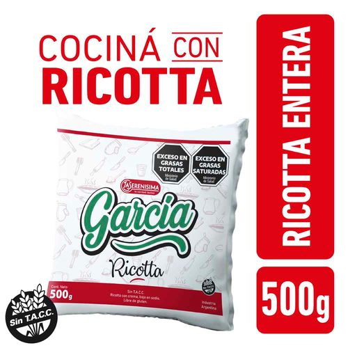 Ricotta Garcia Entera Baja En Sodio 500gr