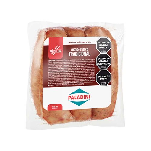 Chorizo Fresco Envasado Al Vacio - 4 U - X Kg - Paladini