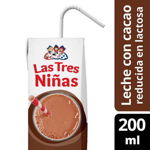 Leche Chocolatada Las Tres Niñas Reducida En Lactosa 200ml