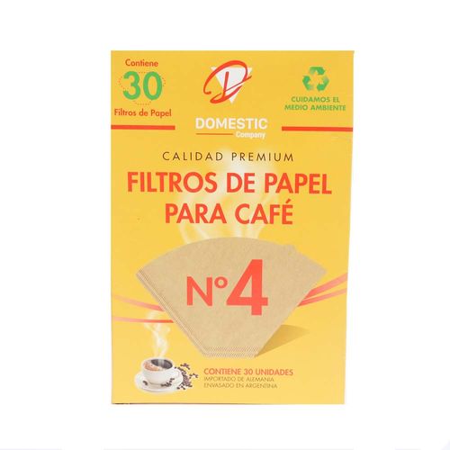 Filtro De Papel Para Café Nº 4 X 30 Un