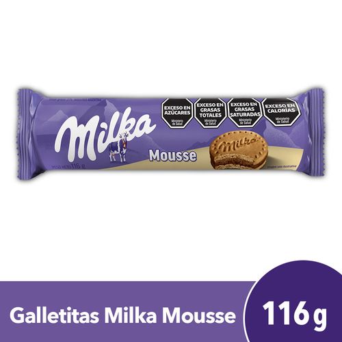 Galletitas Dulces Rellenas De Chocolate Milka Mousse 116 Gr