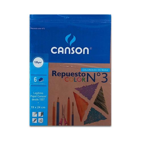 Repuesto Dibujo Color N°3 120 G Por 6 Hojas Canson