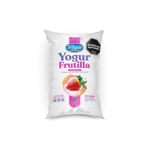 Yogur Entero Tregar Frutilla Sachet 900 Gr