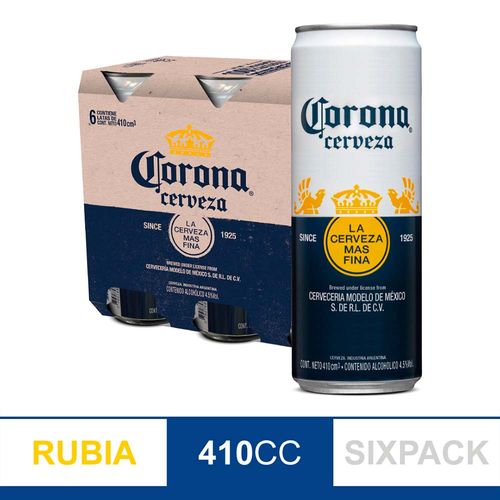 Cerveza Corona 410 Ml X 6 Un