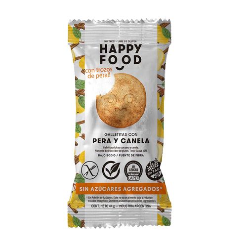 Galletita Pera Y Canela Sin Azucar Happy Food 44 Gr