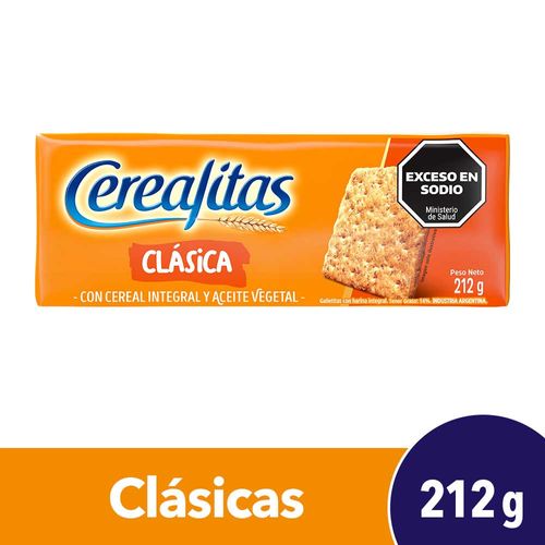 Galletitas Cracker Cereal Cerealitas Clásicas 212g