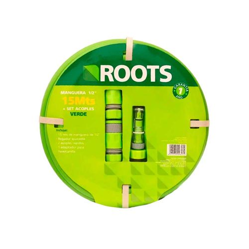 Manguera 1/2x15mset Acop Verde Pallet Roots