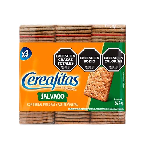 Galletitas Cracker Cereal Salvado Cerealitas X3uni 624g