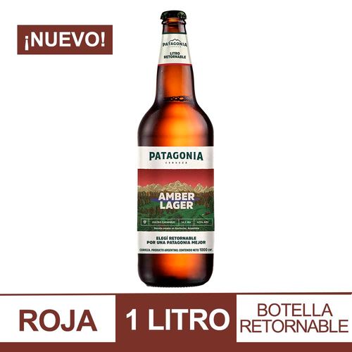 Cerveza Patagonia Amber Lager Botella Retornable 1ltx1