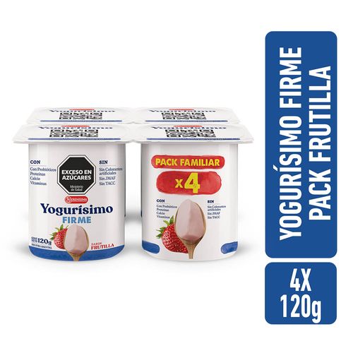 Yogur Cremix Yogurisimo Frutilla Pack X 4 U - 120 Gr