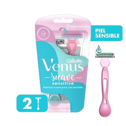 Venus Suave Sensitive Afeitadoras Desechables, 2 Uds