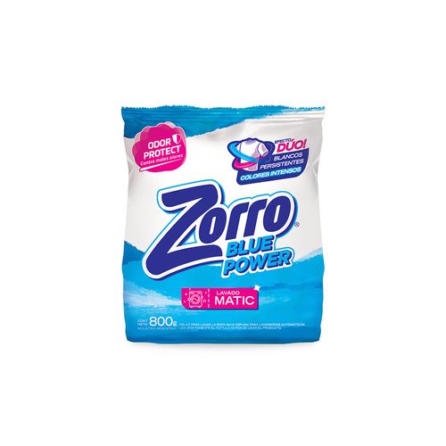Detergente Polvo Zorro Blue 800g X 1un.