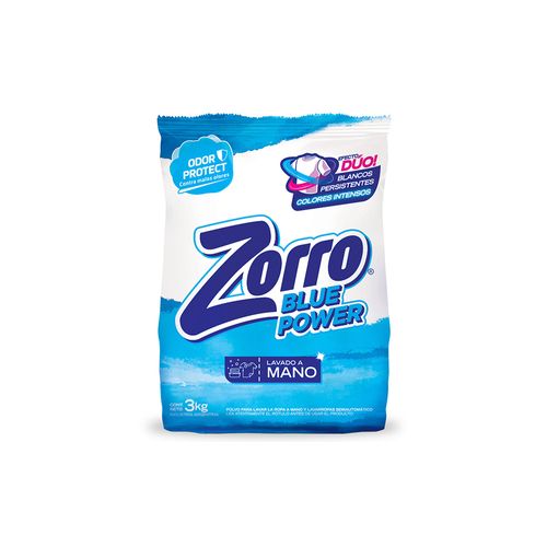 Detergente Polvo Zorro Blue 3k X 1un.